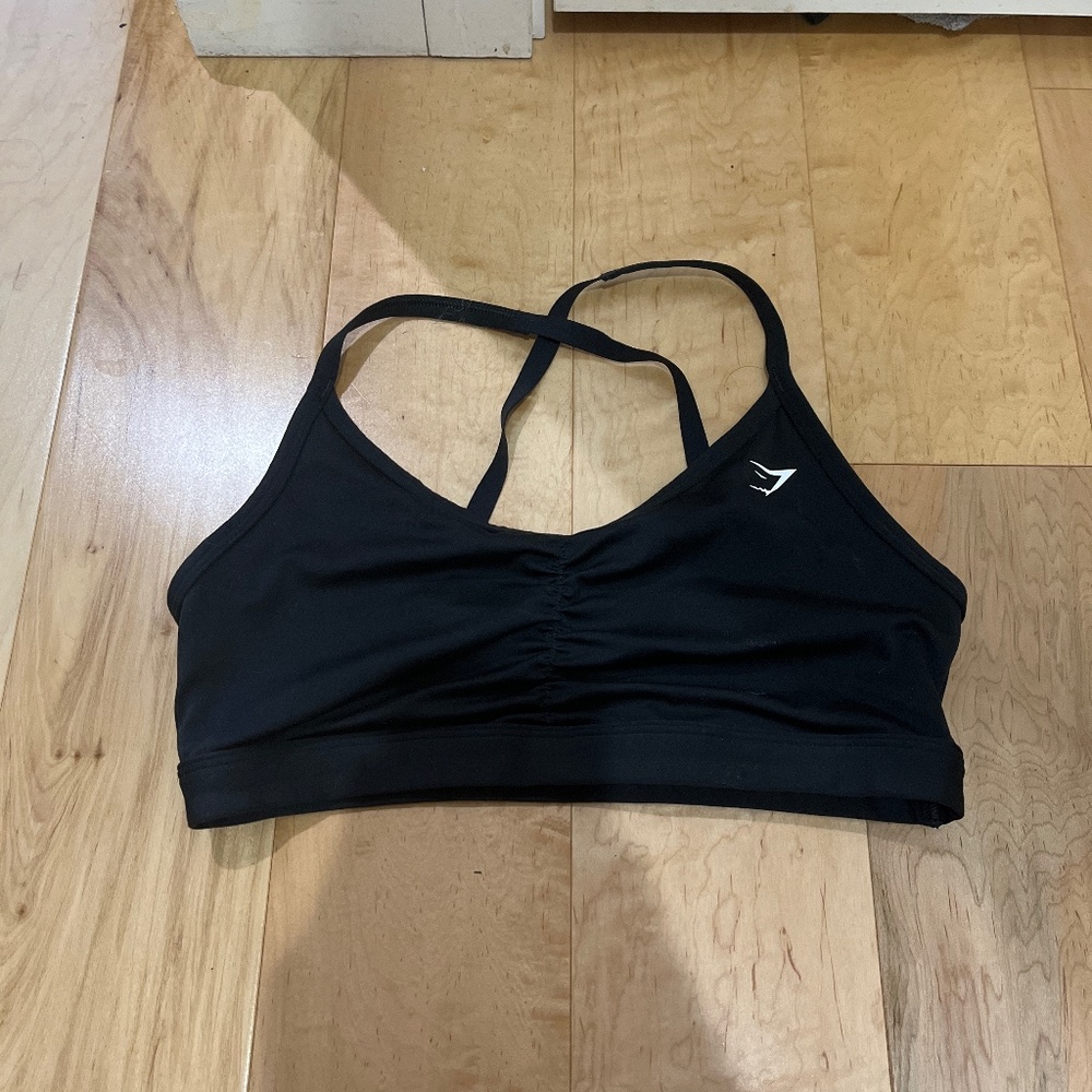 Ruched black gymshark sports bra